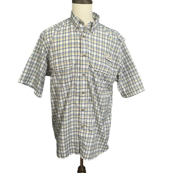 Magellan | Men's Blue Plaid Vented PFG Fishing Outdoor Performance Shirts Sz L - Picture 2 of 5